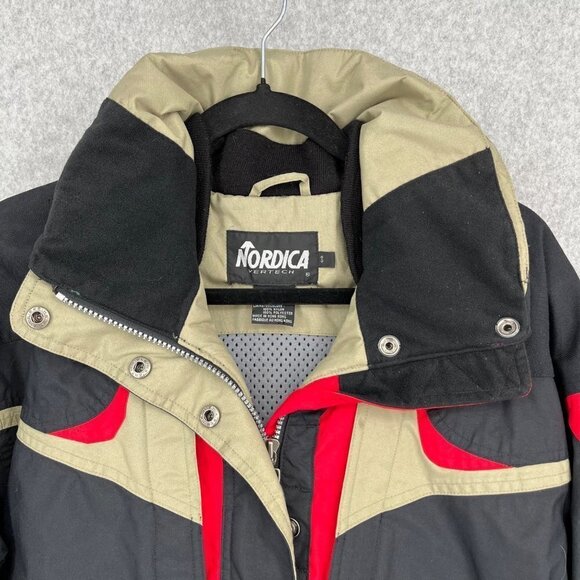 Nordica Vertech Womens Pullover Ski Parka Size 8 Black Red VTG 80s 90s Longline - Picture 3 of 16